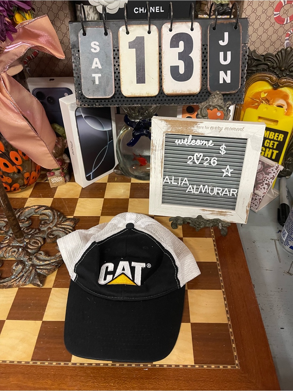 CAT Caterpillar Baseball Hat Adjustable Cap Logo Embroidered Black